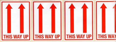 THIS WAY UP LABELS. 5 Self Adhesive 101 x 73 mm Labels / stickers ...