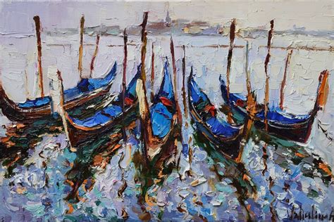 Venice gondolas Original oil painting | Artfinder