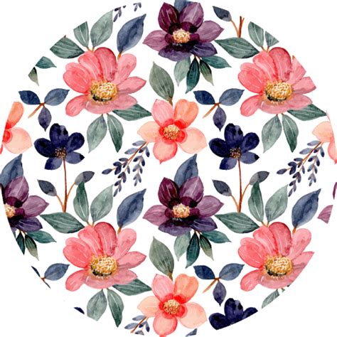 Happy flower design floral coaster - TenStickers