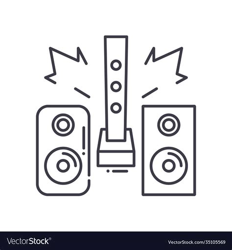 Hi fi audio system icon linear isolated Royalty Free Vector