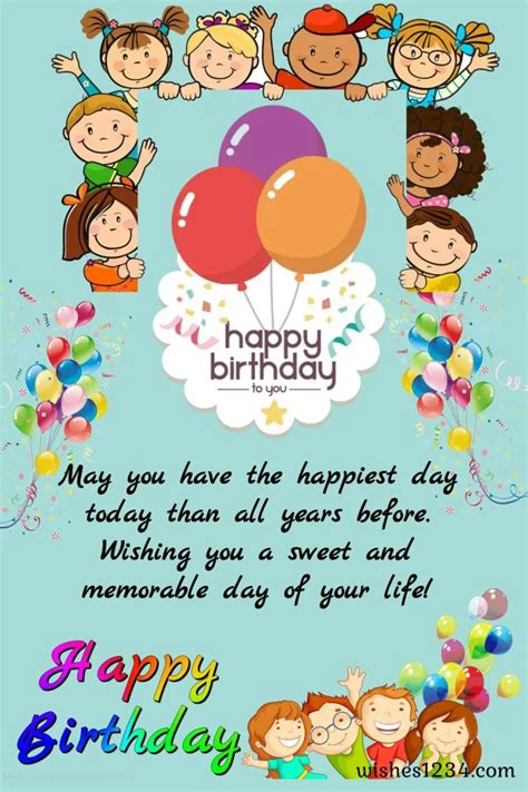 Kids birthday | Happy Birthday wishes for kids - wishes1234 Happy Birthday Wishes Girl, Happy ...