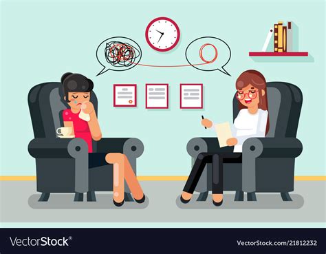 Psychologist consultation patient character flat Vector Image