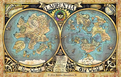 Map of the Steampunk World of Laurentia by BobbieBerendson on DeviantArt