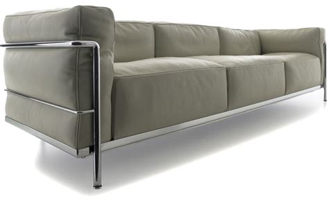 Le Corbusier Lc3 Three Seat Sofa With Down Cushions - hivemodern.com