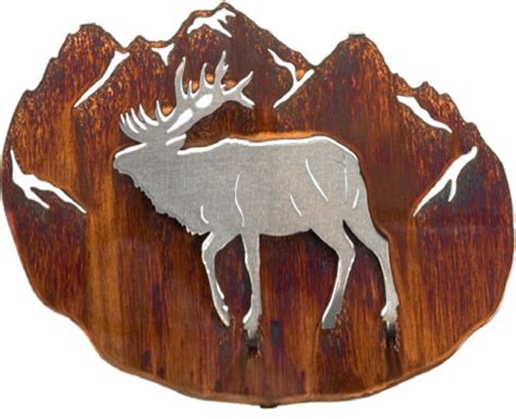 3D Elk Rustic Metal Wall Art By Neil Rose 12" - Rustic - Artwork - by MyBarnwoodFrames Decor Inc.