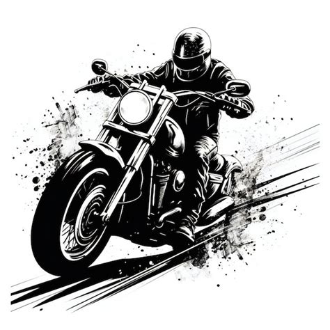 Motor cycle black white illustration | Premium AI-generated image