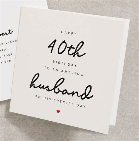 Happy 40th Birthday To An Amazing Husband Card By Paper Scene