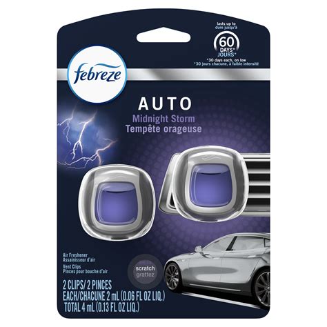 Febreze Car Odor-Eliminating Air Freshener, Midnight Storm, 2 ct ...