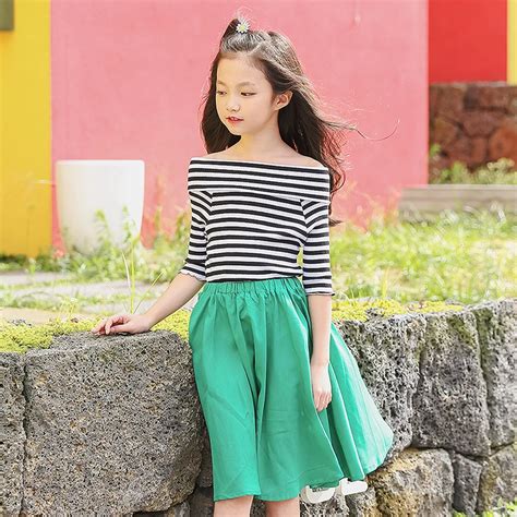 Aliexpress.com : Buy 2018 summer girls dresses striped casual teens clothing children 12 years ...