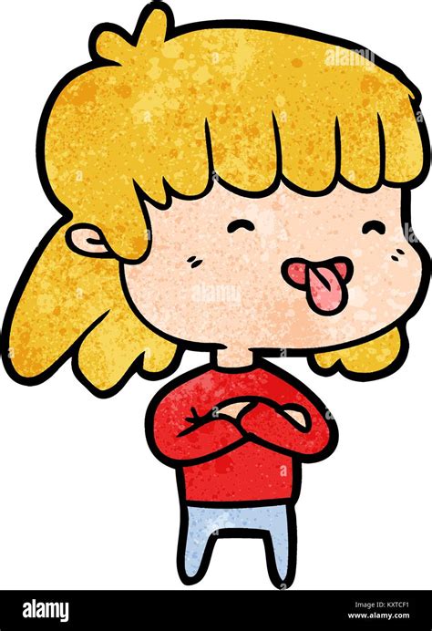 Girl Sticking Tongue Out Cartoon High Resolution Stock Photography and ...