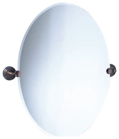 Marina Oval Mirror in Oil Rubbed Bronze - Modern - Bathroom Mirrors