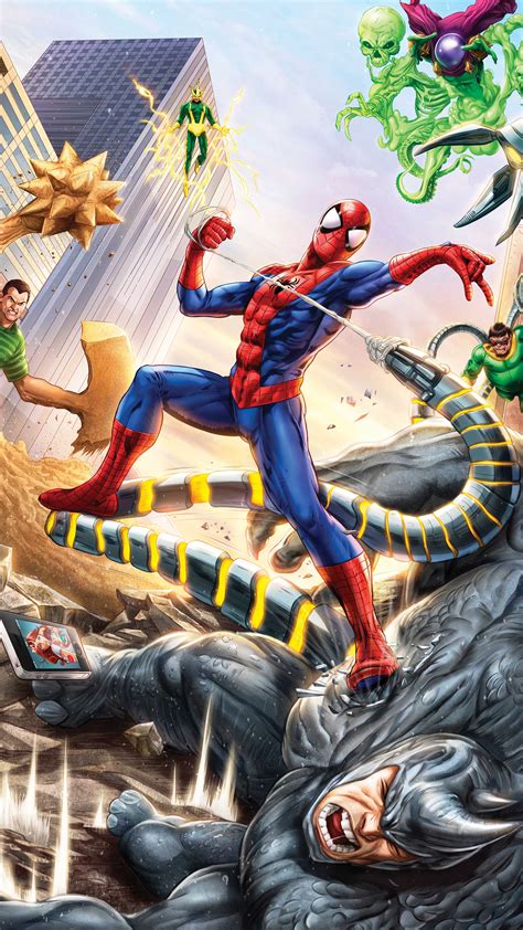 2160x3840 Spiderman Vs Sinister Six Art Sony Xperia X,XZ,Z5 Premium ,HD ...