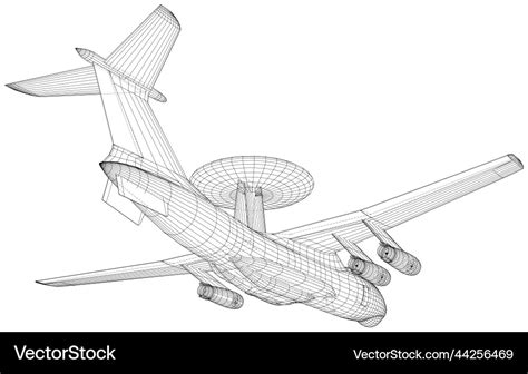 Isometric awacs airplane radar aircraft military Vector Image