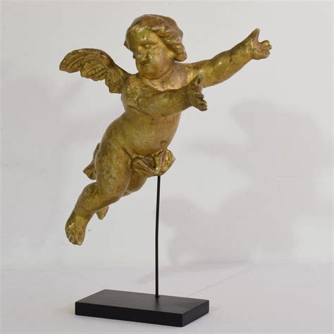 Italian 18th Century Carved Giltwood Baroque Angel at 1stDibs