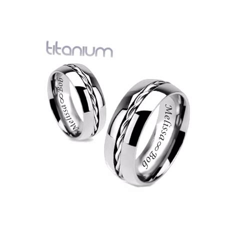 Personalized Rings Engraved Ring Titanium Rings Infinity - Etsy