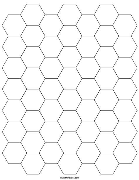 Printable 3/4 Inch Black Hexagon Graph Paper for Letter Paper. Free ...