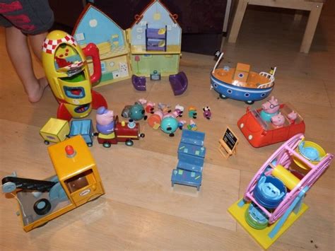 Peppa pig toy bundle - gc, house, car, boat, rocket, fairground, tow truck, train, school ...