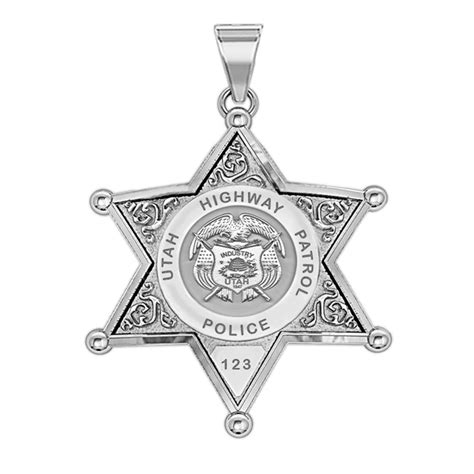 Personalized Utah Highway Patrol Badge with Rank, Number & Dept. - PG101594