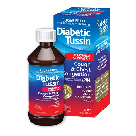 Diabetic Tussin DM Max Strength Cough & Chest Congestion Relief, Safe for Diabetics, Berry, 8 fl ...