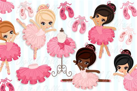 Pink Ballerina Clip Art Images (75190) | Illustrations | Design Bundles