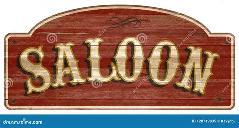 Saloon Wooden Sign Vintage Retro Old West Stock Illustration ...