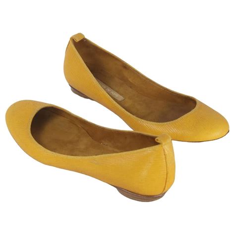 Les Prairies De Paris Ballerinas 37 Yellow Leather ref.848773 - Joli Closet