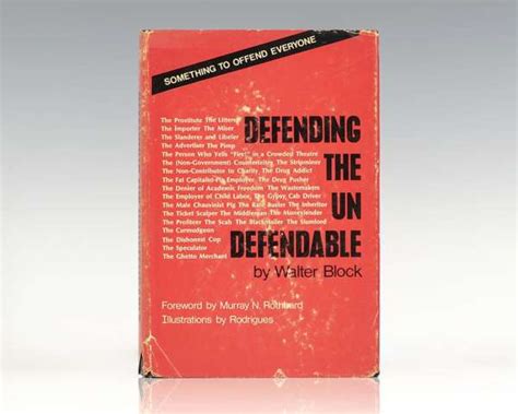 Defending the Undefendable Walter Block First Edition