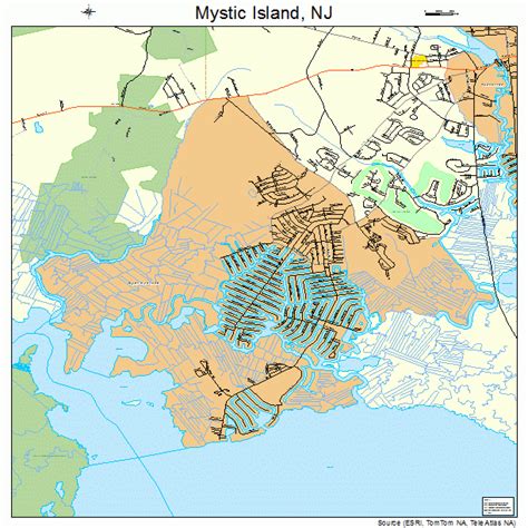 Mystic Island New Jersey Street Map 3449560