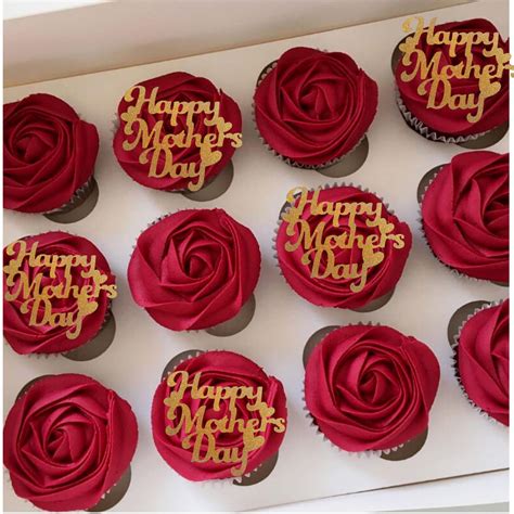 Happy Mothers Day Cupcake Toppers Mum Cake Topper Glitter - Etsy UK