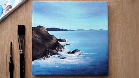 Acrylic Painting For Beginners | Simple Seascape | Step by Step Acrylic ...