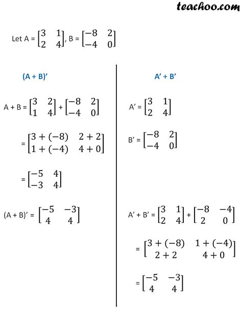 Transpose of a Matrix - in Maths - with Examples - Teachoo