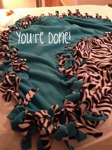 Love this color and print! | Tie blankets, Diy tie blankets, Crafty diy