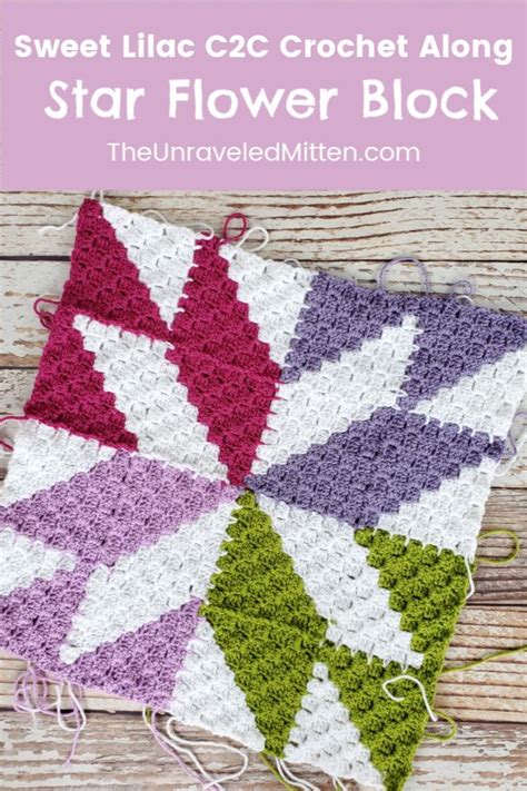 Star Flower Quilt Block | Sweet Lilac C2C Crochet Along Part 6 ...