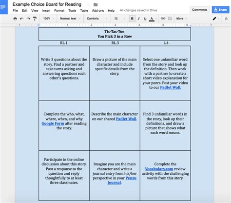 Design Your Own Digital Choice Board - Dr. Catlin Tucker