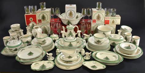 Sold Price: Spode England Christmas Tree Dinnerware China Set ...