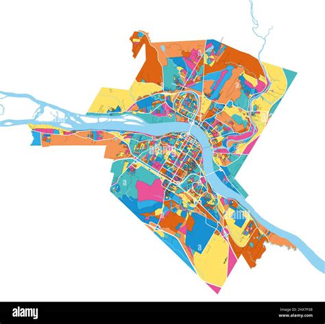 Fredericton, New Brunswick, Canada colorful high resolution vector art ...