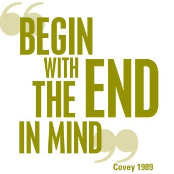 Seven Habits - Begin With the End In Mind