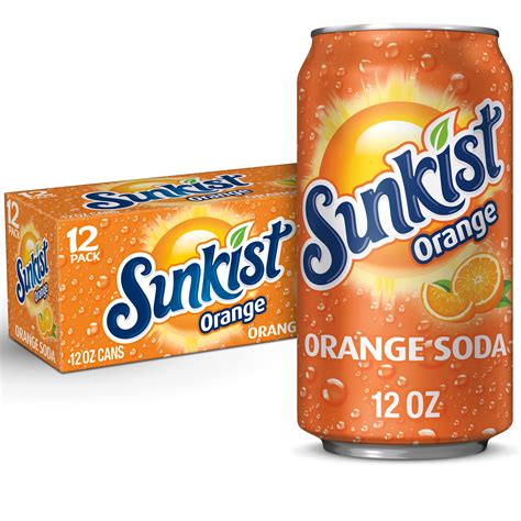 Sunkist Orange Soda, 12 fl oz cans, 12 pack - Walmart.com - Walmart.com
