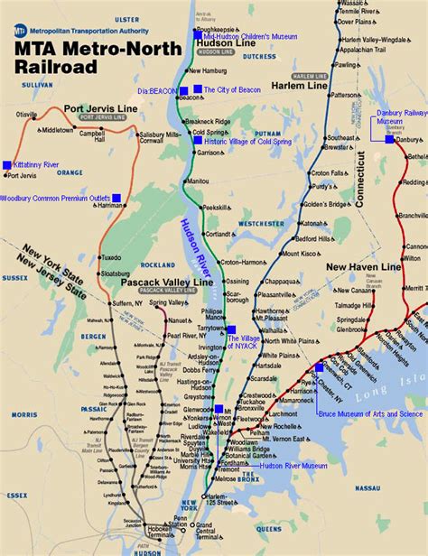 City of New York : New York Map | MTA Metro North Railroad Route Map