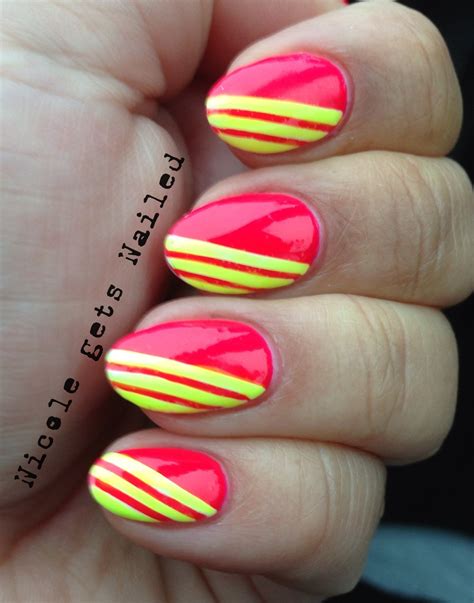 Pink yellow nails!