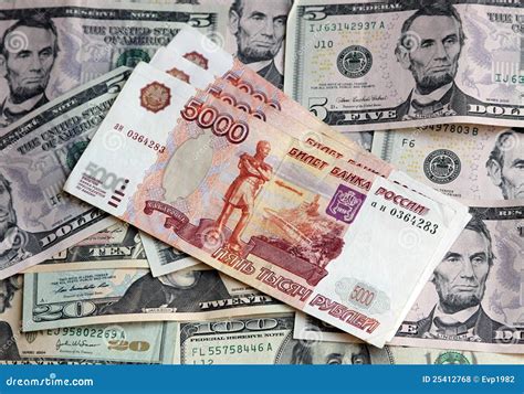 US Dollar and rouble stock photo. Image of inflation - 25412768