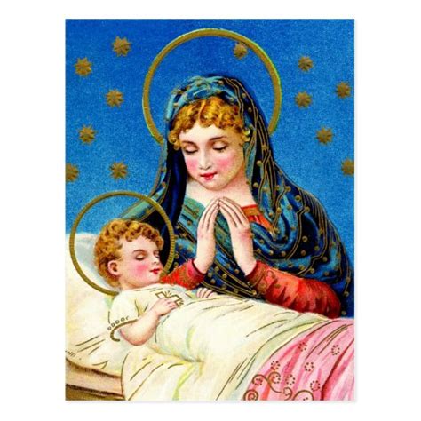 Mary and a Sleeping Baby Jesus Postcard | Zazzle