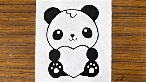 How to draw a cute panda | Easy drawings step by step | Drawing ideas pencil easy | Simple ...