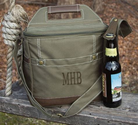 Beer Bottle Cooler Bag / Best Man Gift / Monogrammed Gift for