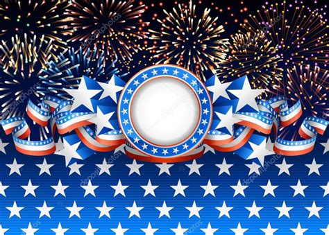 Patriotic background with fireworks — Stock Vector © djahan #26403021