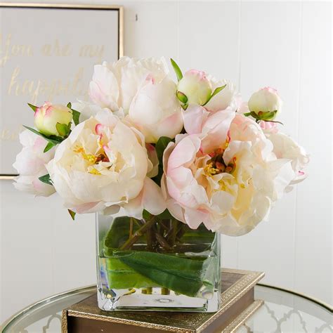 Large Light Pink Peonies Buds Square Arrangement – Flovery