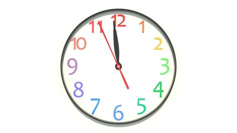 Clock Showing Noon Stock Footage Video (100% Royalty-free) 6316613 ...