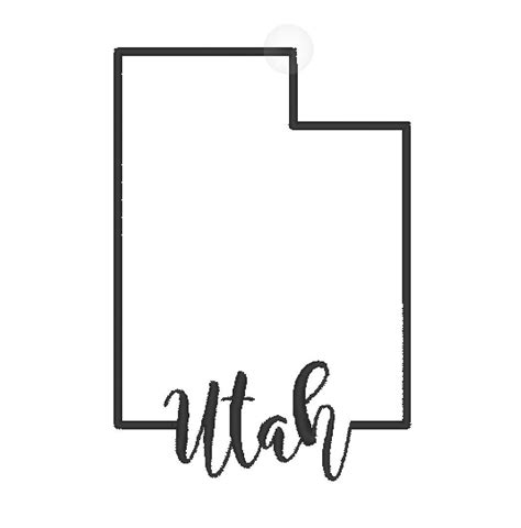 State Outline of Utah With Cursive Name Machine Embroidery | Etsy