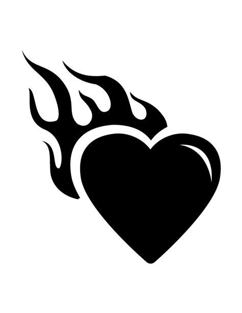 Heart with flames silhouette cliparts - Clipartix