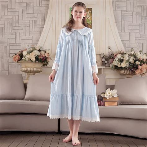 2017 Ladies Cotton Nightgowns High Quality Robe Sleepwear Plus Size ...